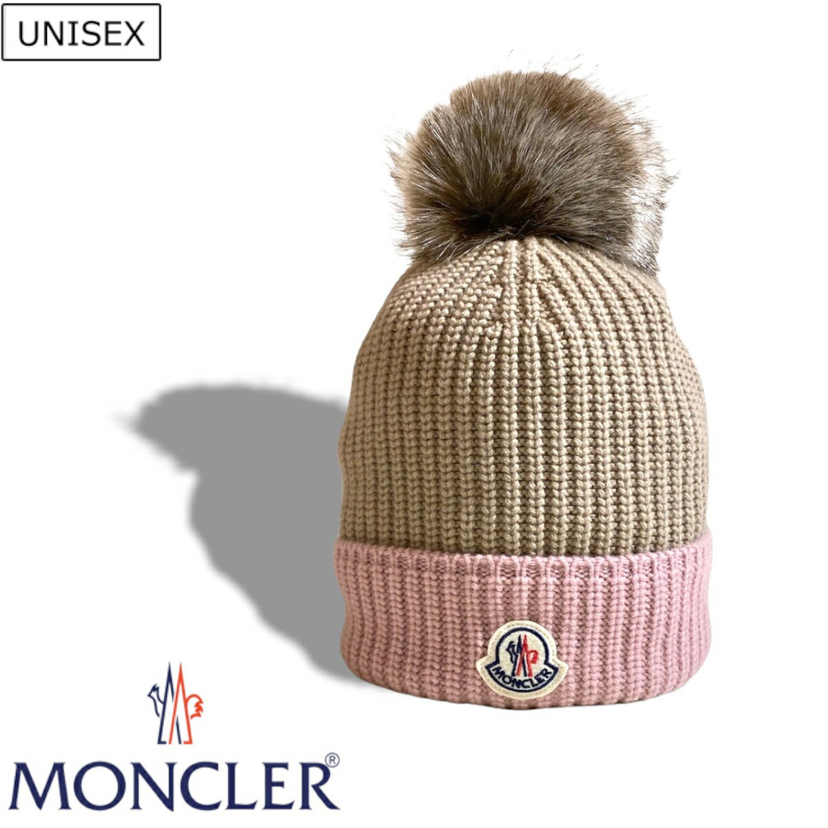 ブランド MONCLER モンクレール カラー ピンク×ベージュ 素材 ウール70％カシミア30％別布：アクリル90％ポリエステル10％ 仕様 ブランドロゴワッペン バイカラーカシミア混ニットフェイクファー 定価 53,900円(税込) ご注意 ※ウォッシュ加工されているアイテムにつきましては若干の誤差はご容赦ください。 ※採寸方法については　コチラをご確認くださいませ。 ※実物を巻尺で採寸しての平均値です。お手持ちのアイテムとのご比較にご利用くださいませ。 ※店頭でも販売させていただいておりますので、売り違いの際はご容赦願います。 ■メーカー希望小売価格はメーカー商品タグに基づいて掲載しています ----------------------------------------------------------------------- Studio Route134は、株式会社モンクレールジャパンと "国内正規販売店舗契約"を締結しているショップです。 ブランドの意向により、カート販売ができないブランドとなります。 ご購入希望のお客様は 〈商品についての問合せ〉 または〈電話〉にてご連絡下さい。 平日 046-677-1342 土日 046-874-7434 ----------------------------------------------------------------------- MONCLER　PICK UP ITEM ＜Studio Route134 SPECIAL SELECT＞ ---------------------------------------------------------------------- TOP PAGE 　MONCLERロゴワッペン付きカシミア混ウールニットキャップ 《MONCLER -モンクレール-》の、ロゴワッペン付きカシミア混ウールニットキャップ 。 保温と個性を両立するカシミア混ニットキャップは、極上の肌触り。 大人の遊び心を演出するフェイクファーのポンポン飾りがなんとも愛らしい出来栄え。見た目だけでない拘りが、大人の所有欲を満たしてくれること請け合いで、機能性・デザイン性もトータルで考えられた作り込みは人気がでて必然のクオリティ。 アクティブにも都会的にも被れるので、持って置いて間違いのない逸品となります。この機会に是非ご検討ください。 《ブランド説明》 1952年創業のモンクレール。アルプス山脈に挑む登山家の為のダウンウェアや、テントや寝袋といった防寒に特化したブランドとしてスタートしました。現在は、世界中のセレブリティに愛されるトップラグジュアリーブランドに成長し、我々を魅了しております。 Studio Route134は、株式会社モンクレールジャパンと "国内正規販売店舗契約"を締結しているショップです。 ブランドの意向により、カート販売ができないブランドとなります。 ご購入希望のお客様は 〈商品についての問合せ〉 または〈電話〉にてご連絡下さい。 平日 046-677-1342 土日 046-874-7434営業時間11:00-19:00 ご注意ください ご覧頂いている商品の写真につきましては、できるだけ実物の色に近くなるように努めておりますが お使いの環境（モニター、ブラウザ、スマホ・タブレット）の設定などの違いにより、色の見え方や風合いが実物と異なる場合がございます。 予めご了承くださいませ。