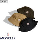 モンクレール 帽子 メンズ 【定価45,100円(税込)】MONCLER モンクレール 　大人のラグジュアリーカジュアルを演出できる！大人の遊び心溢れるブランドアイコンワッペン付きバケットハット 帽子 キャップ ロゴアイコン ベージュ カーキ ブラック H20933B0005257843 男女兼用 ユニセックス 海