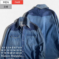 【定価143,000円(税込)】 Maison Margiela メゾンマルジェラ 美しいウォッシュ&ヴィンテージ加工が目を惹く!ホワイトステッチ入りメモリーオブウエスタンシャツ トップス デニムシャツ カウボーイシャツ ウエスタン 長袖 4ステッチ S50DL0504 メンズ イタリア製