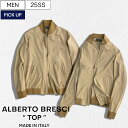 【定価75,900円(税込)】ALBERTO BRESCI TOP アルベルトブレーシ イタリアカルビコ社製のスーパーストレッチ素材使用!ストレッチジップアップブルゾン FZ ボンバージャケット スタジャン ベージュ FZ BOMBER メンズ MIKE DON'T DO IT マイク ドント ドゥ イット ABBO03
