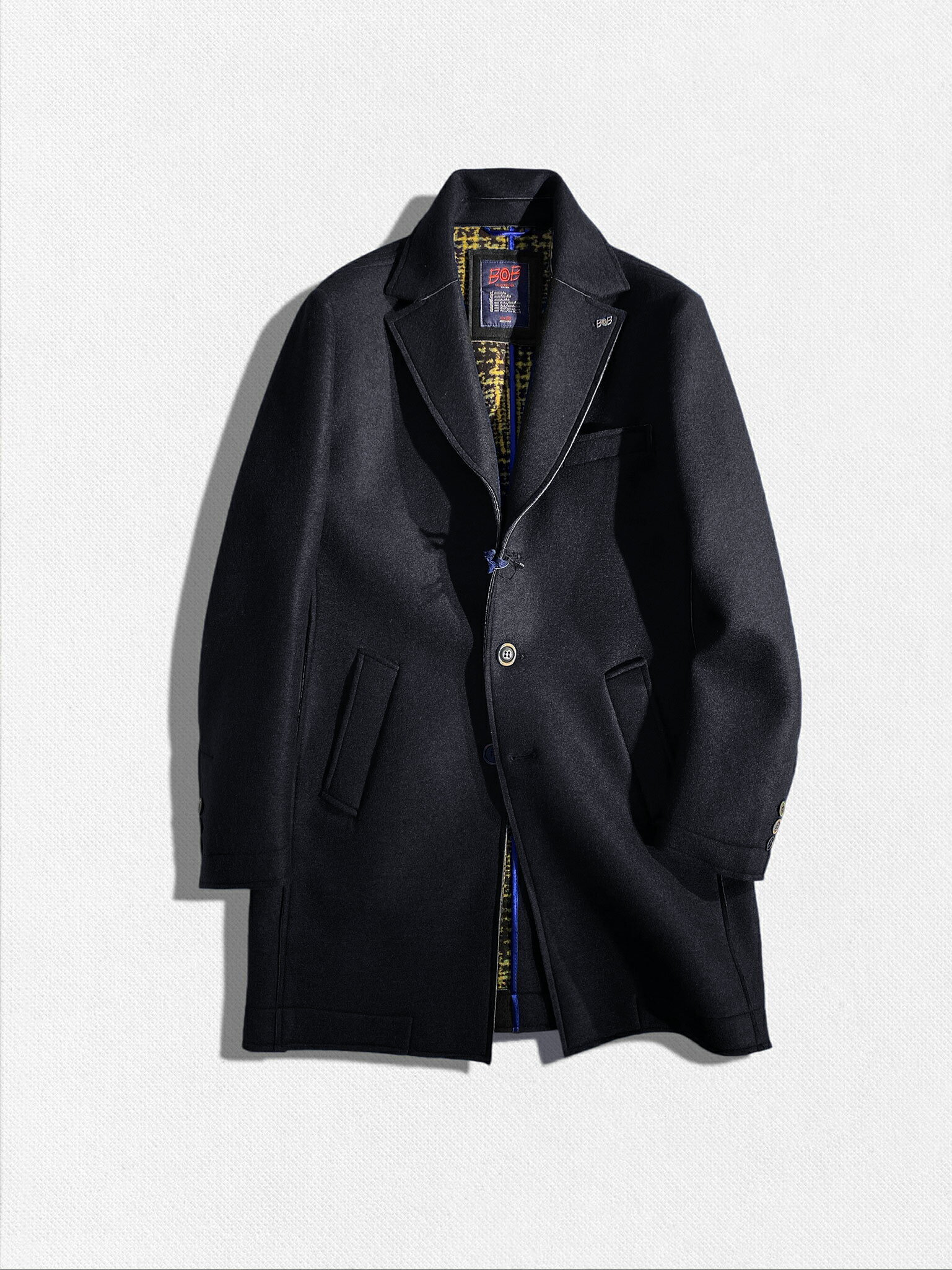 オールハンドメイドのウール混 ボンディングコート