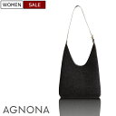 【定価216,700円(税込)】AGNONA -アニオナ- 世界最高峰のウール＆レザーで仕立てられた！洗練された大人の女性を演出するショルダーバッグ ダークグレー 19980010 バック 鞄 イタリア製 国内正規品 レディース