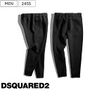 【定価64,900円(税込)】DSQUARED2 ディースクエアード　美しいシルエットで魅せる一本！楽チンな履き心地で快適にお洒落を楽しめるブランドロゴプリント入りテーパードトラックパンツ リラックスパンツ スウェット ジャージ ブラック S74KB0897 イタリア製