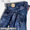 【定価119,900円(税込)】DSQUARED2 ディースクエアード ドジャースパロディパッチが遊びココロ擽る！ダメージ＆ウォッシュ加工テーパードデニムパンツ《SKATER JEAN -スケータージーン-》 インディゴブルー ストレッチ ベースボール S71LB1402 伊製 メンズ ZA126 ZA01