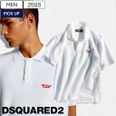 【定価110,000円(税込)】DSQUARED2 ディースクエアード シンプルなD2ロゴが胸元を飾る♪ 今治タオル生地を使用した柔らかで着心地抜群なブランドロゴメープルリーフプレート付きコットン製ポロシャツ 半袖 スウェット Tennis Fit Polo Sweatshirt ホワイト S71GU0727 メンズ(4)
