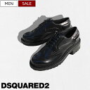 【定価133,100円(税込)】DSQUARED2 ディースクエアード　分厚いラバーソールと上質イタリアンレザーを贅沢に用いたカジュアルなブランドロゴ入りレースアップレザードレスシューズ ブーツ シューズ 靴 革靴 ブラック S82LU0074 イタリア製 メンズ