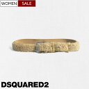 【定価58,300円(税込)】DSQUARED2 ディースクエアード ラグジュアリーカジュアルを演出する!もこもこっと可愛いらしい見た目の ボアレザーベルト ロ...