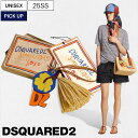 【定価38,500円(税込)】DSQUARED2 ディースクエアード Summer Lovers capsule collection 春夏コーデのヌケ感漂わせるラフィア×カーフレザーブランドロゴ入りストラップ キーホルダー バックチャーム アクセサリー 鞄 牛革 ベージュ S83SGW0012SJ39208395 イタリア製 dsl