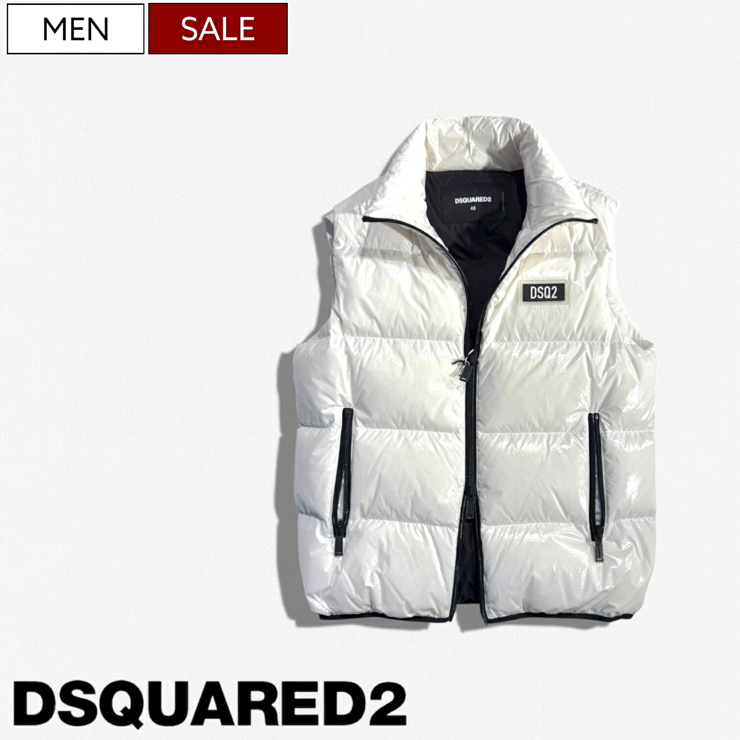 極美品 Dsquared2 ダブルジップ ダウンベスト ディースクエアード DSQUARED2 ディースクエアード メンズ ダウンベスト D2 PUFF