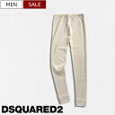 【定価49,060円(税込)】DSQUARED2 ディースクエアード 極上の履き心地!オフスタイルをさりげなく格上げする!ワッフル レギンス インナーパンツ スパッツ アンダーウェア 下着 ルームウェア S82QAD9LM7SJ4930 クリーム メンズ イタリア製