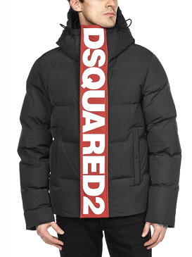 【定価165,000円(税込)】DSQUARED2 ディースクエアード 都会的なシルエットラインと大人の遊び心溢れるロゴデザインが光る!ブランドロゴライン入りダウンジャケット デカロゴ ブラック S71AN0244 42 44 46 48 50 52 54 56 メンズ イタリア製 アウター