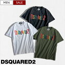 【定価42,900円(税込)】DSQUARED2 ディースクエアード ボブ・マーリーへの敬意を表したラスタカラーカラー！ブランドロゴデザインクルーネックTシャツ カットソー 半袖 ティーシャツ ラスタカラー ホワイト ブラック カーキ S71GD1249 Cool Fit メンズ