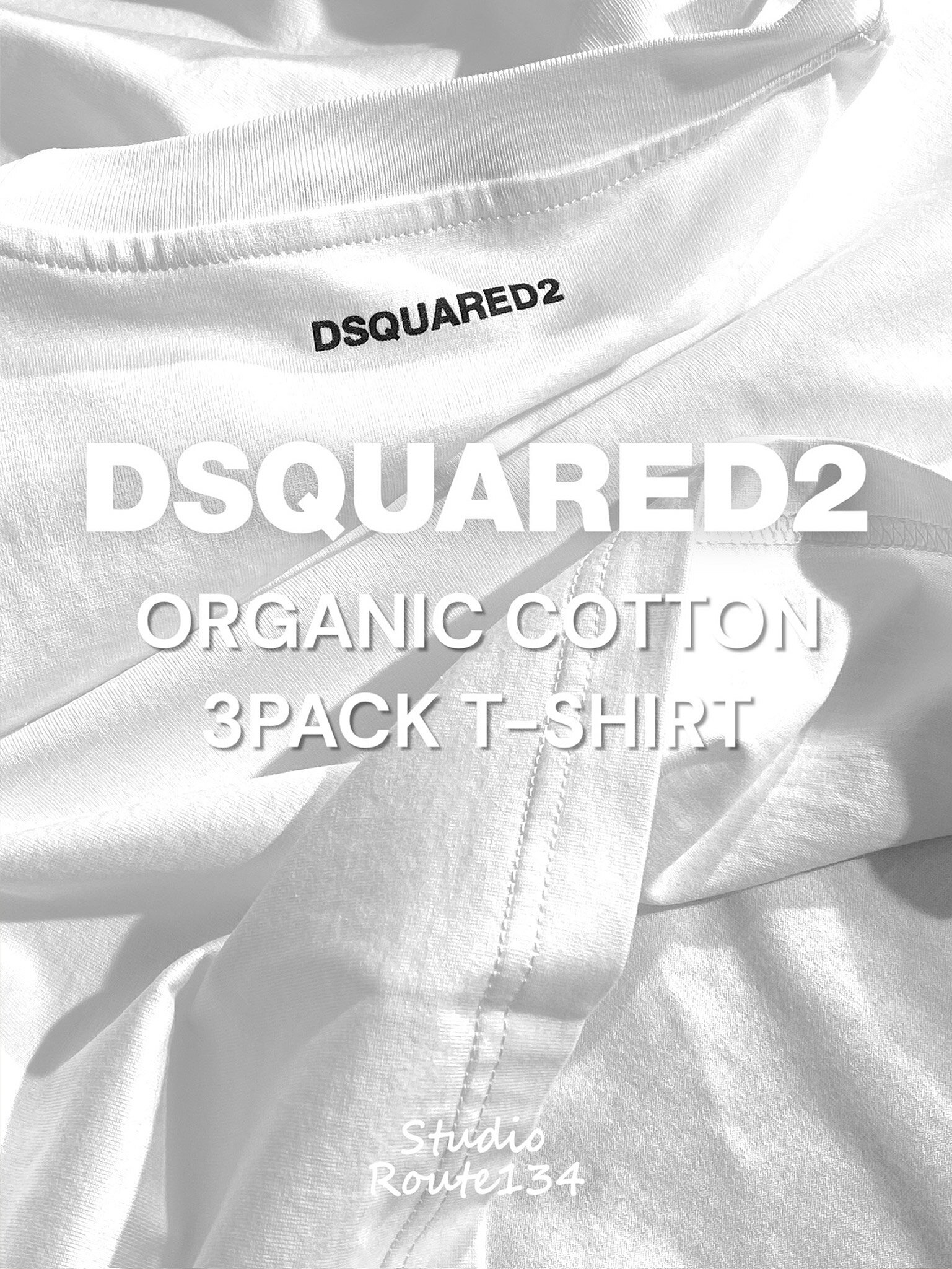 【定価40,700円(税込)】DSQUARED2 ディースクエアード 極上の着心地と美しいシルエットラインで魅せるオーガニックコットン製 3パックTシャツ 3PAC ティーシャツ ロゴ 半袖 S82QAD9X3CSJ0237 ホワイト メンズ イタリア製
