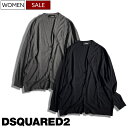 【定価69,300円(税込)】DSQUARED2 ディースクエアード シンプルで使いやすい1着！オーバーシルエットでゆるっと着られる ロゴ刺繍入り ウールニットカーディガン 長袖 セーター ミドル D2 ドロップショルダー ダークグレー ブラック S75HA1108 レディース