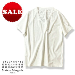【定価19,800円(税込)】Maison Margiela メゾン マルジェラ 今やマルジェラの定番となったチャリティー‘エイズTシャツ’!上質コットンVネックTシャツ! マルタンマルジェラ S30GJ0007 ホワイト ユニセックス 男女兼用