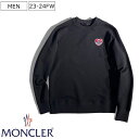 【定価103,400円(税込)】MONCLER モンクレール 　大人のラグジュアリーカジュアルを演出する！ハートモチーフロゴクルー　スウェットトレーナー 長袖 LOVE ワッペン トップス ブラック 国内正規品/モンクレールジャパン I20918G00043899V4 メンズ LOVE IS IN THE AIR