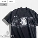 MONCLER モンクレール 　大人のラグジュアリーカジュアルを演出する！ブランドロゴプリントクルーネックハーフスリーブTシャツ 半袖 トップス コットン ホワイト ブラック 国内正規品/モンクレールジャパン J10918C0005089AKK41 メンズ