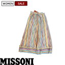 【定価97,900円(税込)】MISSONI ミッソーニ　華やかなカラーリングと大人の色香漂わす透け感で大人の休日を格上げする！バカンスやビーチにピッタリな マルチカラーフレアパンツ　リラックス　ロング丈　81471001　マルチカラー イタリア製 36 38 40 42 44　レディース