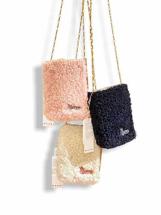 【定価122,100円(税込)】MARNI -マルニ- 　マルニらしさ溢れるカラーリングが大人好み♪MUSEO SOFT ラムボア×レザーコンビネーションショルダーバッグ！　バック ショルダー ムゼオ ピンク×オレンジ ホワイト×イエロー ブラック×グリーン SBMP0088 イタリア製 レディース