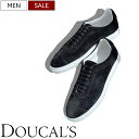 【定価49,500円(税込)】DOUCAL’S ドゥーカルス / デュカルス　 “イタリアを代表するドレスシューズブランド” から軽やかな履き心地とこなれ感醸すスウェードレザースニーカー スリッポン シューズ 靴 レースアップ YU2337 ブラック 0A01 メンズ イタリア製