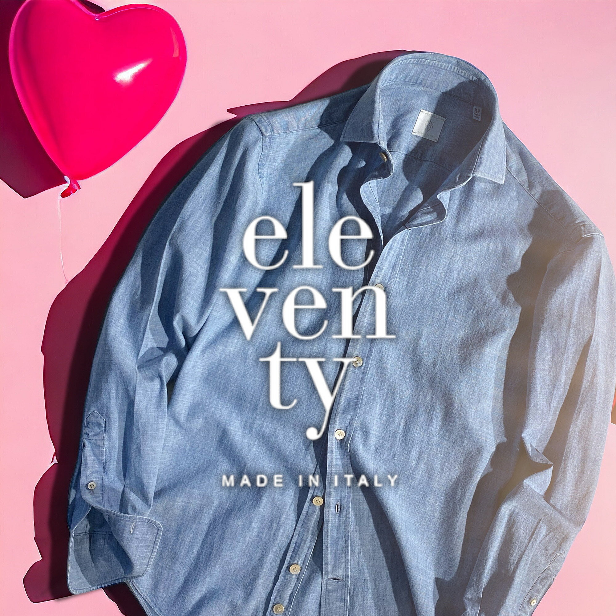 【定価42,900円(税込)】ELEVENTY イレブンティー 美しいシルエットにコナレ感醸すディテール！爽やかな大人の色香漂わせるホリゾンタルカラーコットンシャツ ワイドカラー Yシャツ ワイシャツ カッターシャツ 26159001 ブルー 36 37 38 39 40 41 42 メンズ イタリア製