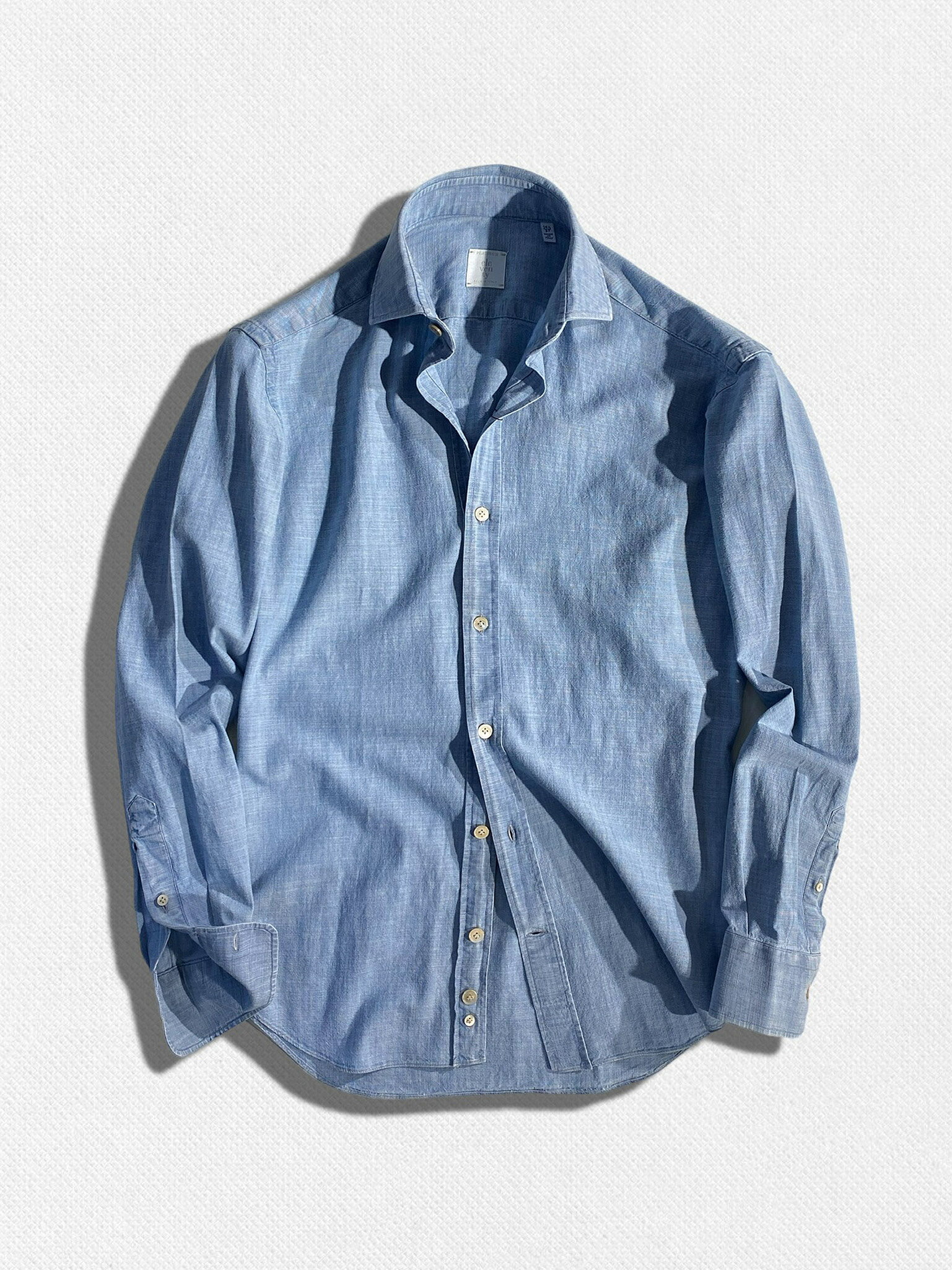 【定価42,900円(税込)】ELEVENTY イレブンティー 美しいシルエットにコナレ感醸すディテール！爽やかな大人の色香漂わせるホリゾンタルカラーコットンシャツ ワイドカラー Yシャツ ワイシャツ カッターシャツ 26159001 ブルー 36 37 38 39 40 41 42 メンズ イタリア製