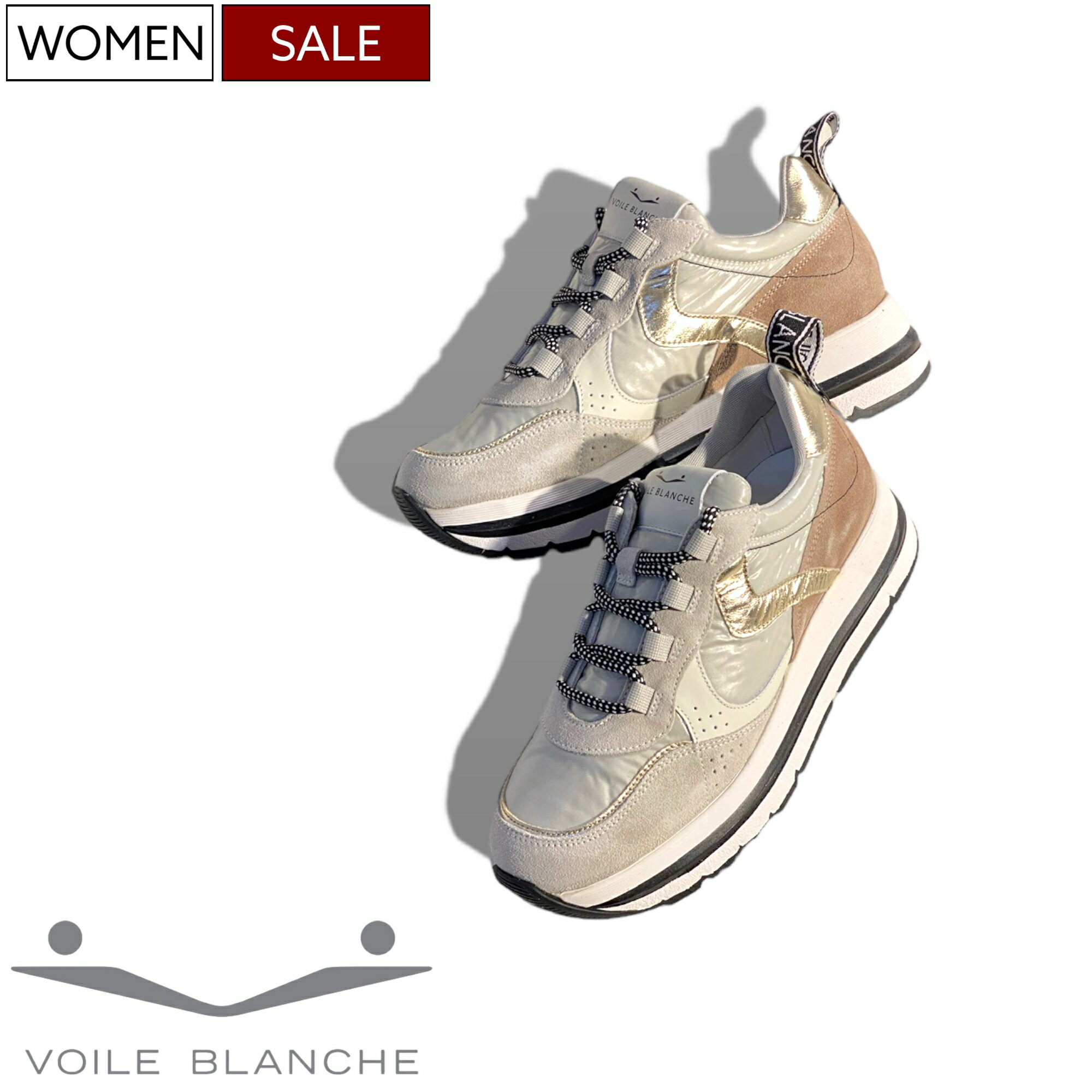 VOILE BLANCHE ボイルブランシェ コンビネーションデザインで遊び心たっぷり！シークレットソールで身長約6cmアップ！ヨットセールクロス（ヨットの帆）を用いたレザーコンビネーションスニーカー シューズ 靴 MARPLE 22222026 2B37 レディース