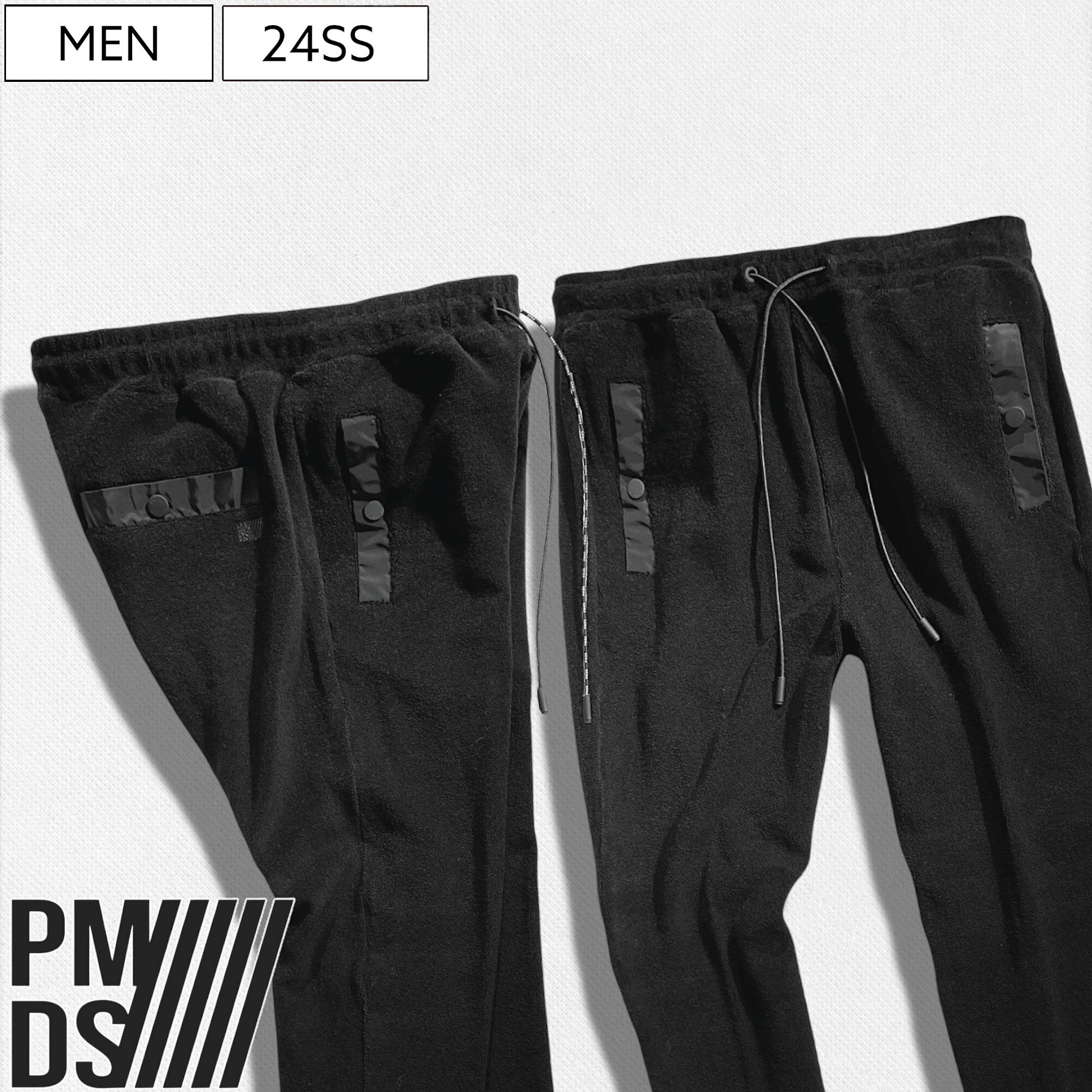 【定価36,300円(税込)】PREMIUM MOOD DENIM SUPERIOR-プレミアムムードデニムスペリオール- P.M.D.S. 立体裁断で美しいシルエットを実現！コンビネーションテーパードパイル地スウェットパンツ ジャージ ドッキング セットアップ 41059095 PMDS 伊製 メンズ