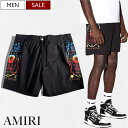 【定価94,600円(税込)】AMIRI -アミリ- 都会的な大人カジュアルを演出するラグジュアリーな1本!ブランドロゴ入りスイムショーツ ショートパンツ スイムウェア ナイロン ジャージ 短パン 水着 ブラック S23MSB004 メンズ(4)