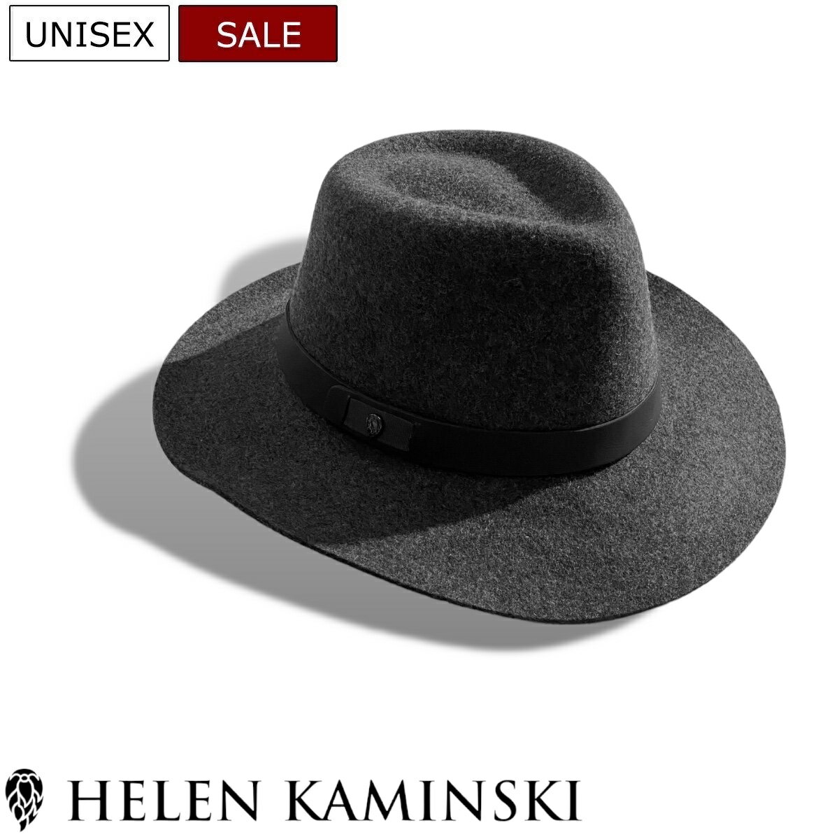 ヘレンカミンスキー 【定価28,600円(税込)】Helen Kaminski -ヘレンカミンスキー- 伝統的なハンドクラフトにモダンなデザインと革新を組み合わせた高品質のメリノウール繊維を使用したフェドーラハット フェルトハット 中折れ帽 帽子 チャコールグレー ユニセックス メンズ レディース