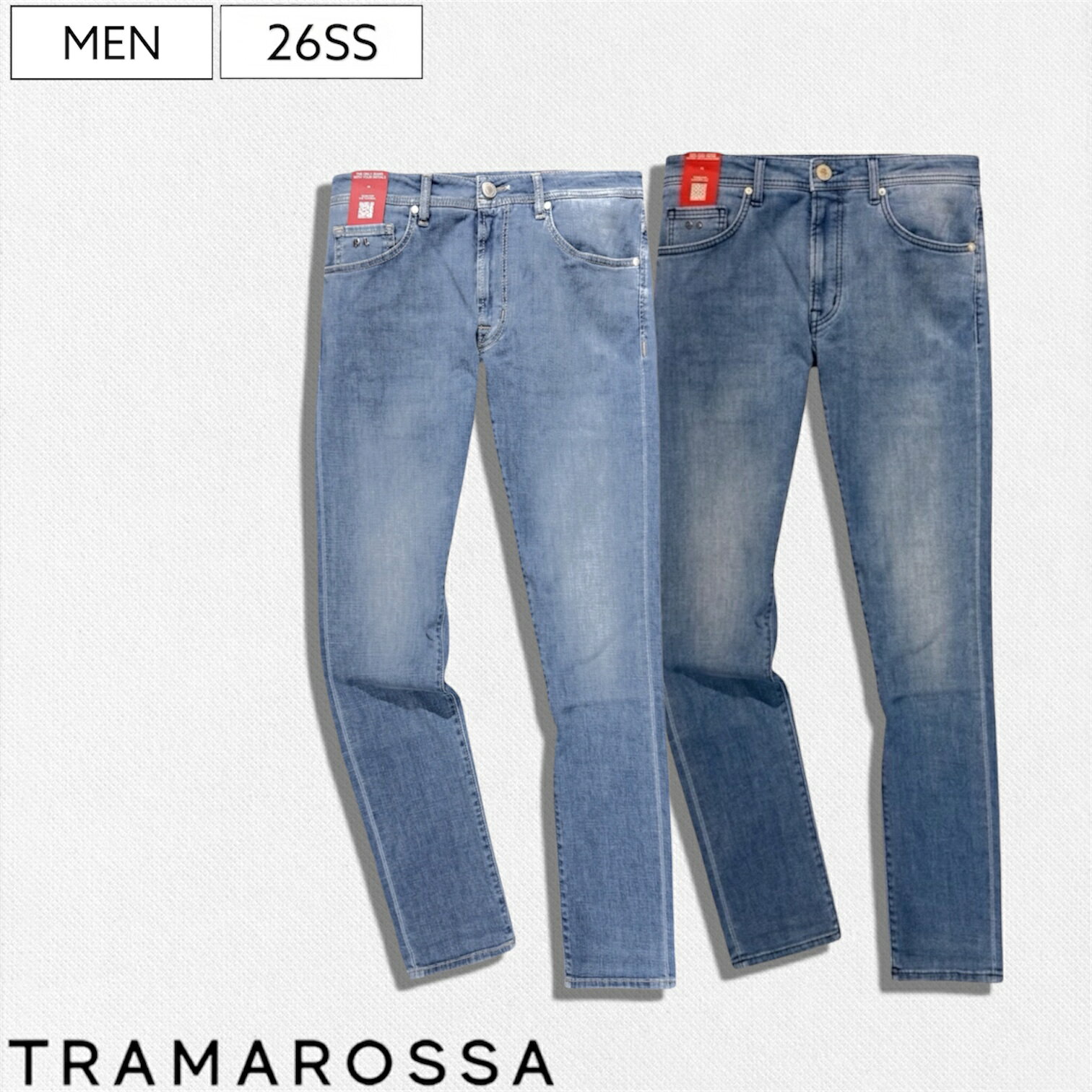 樂天商城 - 【定価64,900円(税込)】TRAMAROSSA トラマロッサ 驚くほどの履き心地！トラマロッサ史上最高のストレッチ！サルト仕立ての スーパーストレッチデニムパンツ R-ELAX リラックス LEONARDO 24.7 414-64671012 ウォッシュ インディゴ メンズ