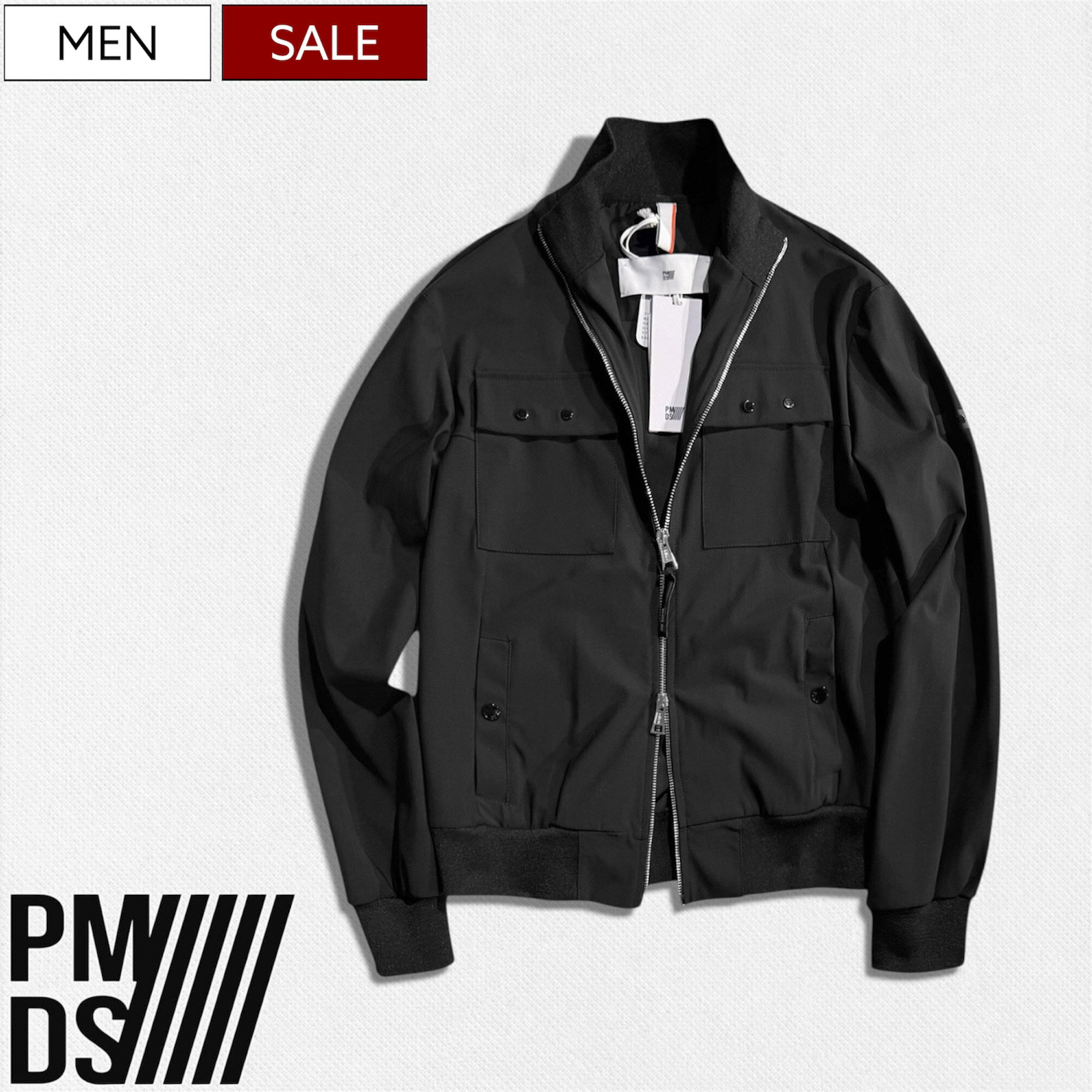 Rakuten - 【定価53,900円(税込)】PREMIUM MOOD DENIM SUPERIOR -PMDS- ピーエムディーエス リラクシーかつ美しいシルエットで魅せる ハイパーストレッチナイロンブルゾン ジャケット スタンドカラー ハイパーストレッチ セットアップ NAKIA 520591164019 PMDS イタリア製 メンズ