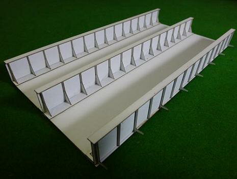 16番ゲージ用組立キット　複線スルーガーダー橋　紙製無着色。 2