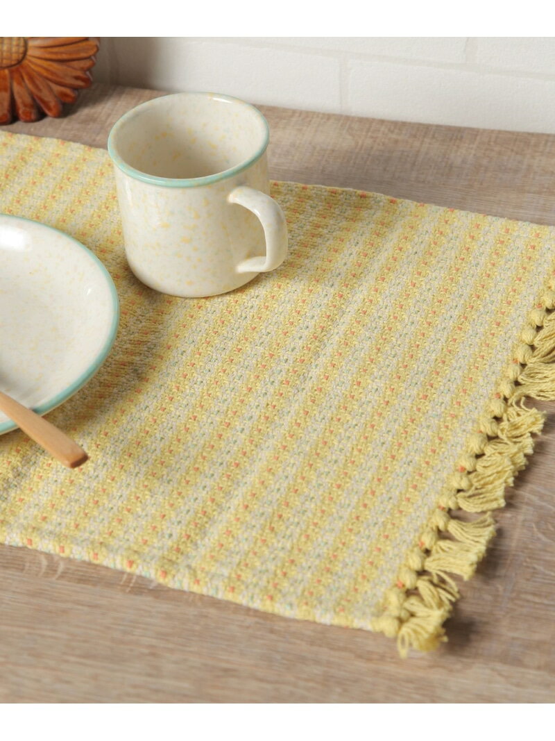 【SALE／50%OFF】花柄織りランチョンマット studio CLIP スタディオクリップ 食器・調理器具・キッチン用品 ランチョンマット・テーブルクロス イエロー【RBA_E】[Rakuten Fashion]