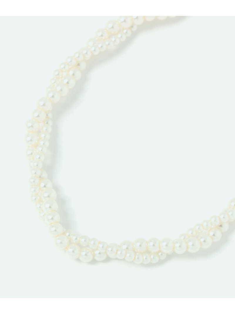 【daily CLIP】ガラスパール2連ネックレス daily CLIP スタディオクリップ アクセサリー・腕時計 ネッ..