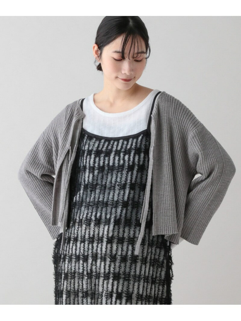Rakuten - 【SALE／70%OFF】《natural by clip》7ゲージスラブリブカーディガン natural by clip スタディオクリップ トップス カーディガン ピンク グレー【RBA_E】[Rakuten Fashion]