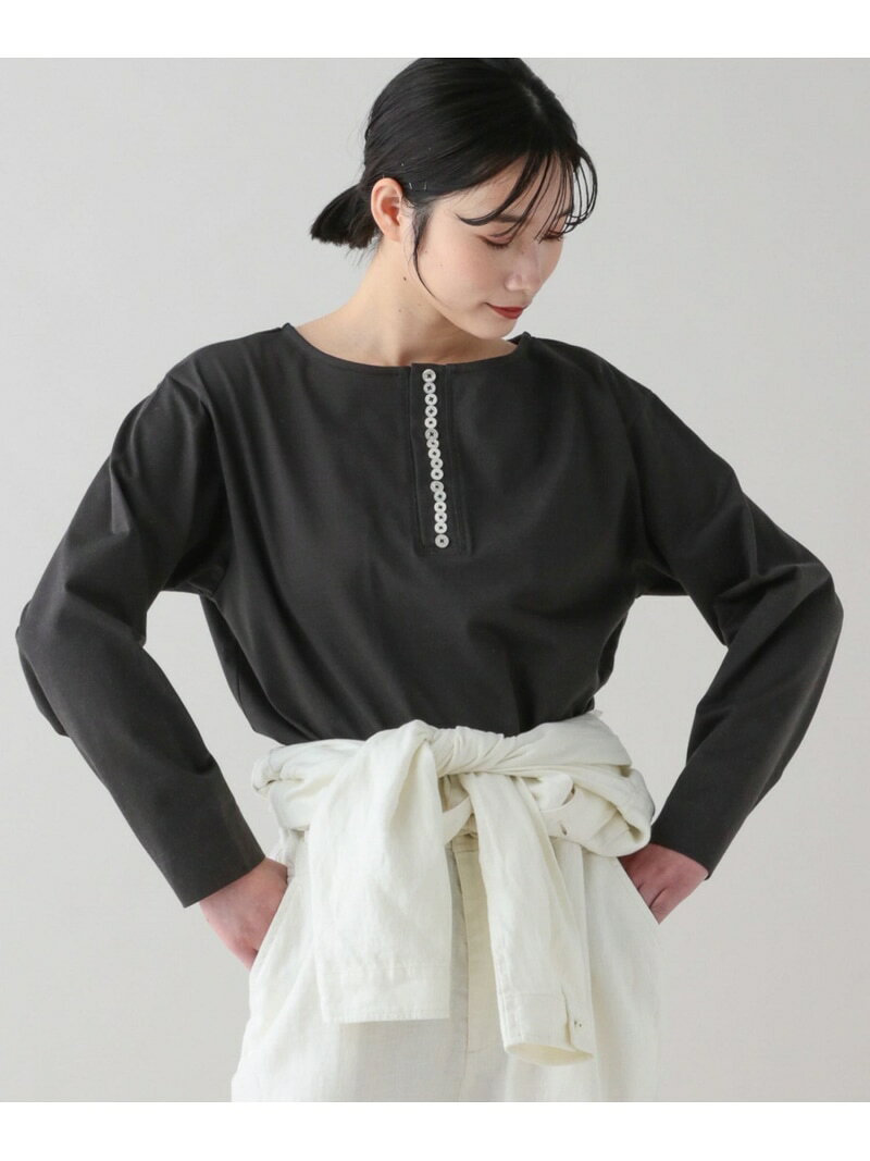 Rakuten - 【SALE／50%OFF】《natural by clip》コットンメニーボタンヘンリープルオーバー natural by clip スタディオクリップ トップス カットソー・Tシャツ ホワイト グレー【RBA_E】[Rakuten Fashion]
