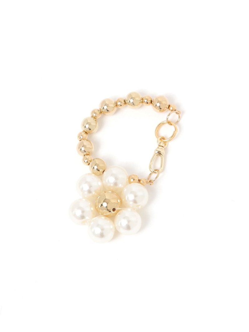 パールお花バッグチャーム studio CLIP スタディオクリップ ファッション雑貨 チャーム・キーチェーン シルバー ゴールド[Rakuten Fashio...