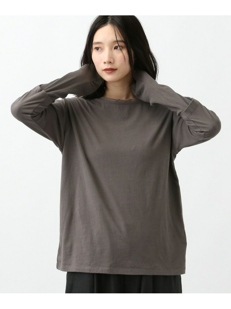 【SALE／20%OFF】《natural by clip》テレコスリーブ切り替えプルオーバー natural by clip スタディオクリップ トップス カットソー・Tシャツ グレー ホワイト【RBA_E】[Rakuten Fashion]