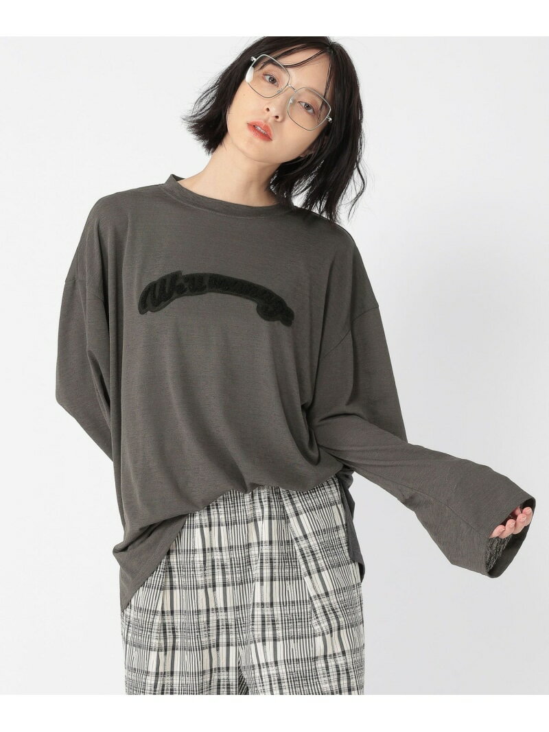乐天商城 - 【SALE／50%OFF】【daily CLIP】サガラ刺繍シアーロンT daily CLIP スタディオクリップ トップス カットソー・Tシャツ ブラウン グレー【RBA_E】[Rakuten Fashion]