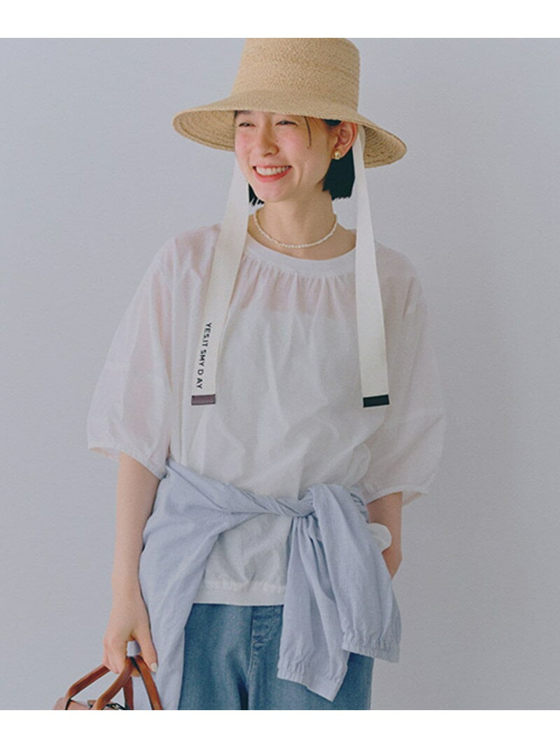 【新色追加】ラミー混リブ付きシアーTブラウス studio CLIP スタディオクリップ トップス シャツ・ブラウス ブルー ホワイト ブラック グレー ブラウン【送料無料】[Rakuten Fashion]のサムネイル