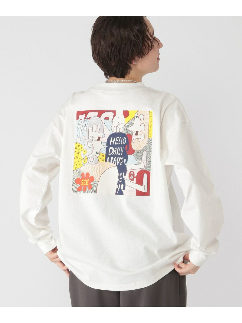 長袖 - 【daily CLIP×HELLOAYACHAN】バックプリントBIGロンT studio CLIP スタディオクリップ トップス カットソー・Tシャツ グレー ホワイト【送料無料】[Rakuten Fashion]