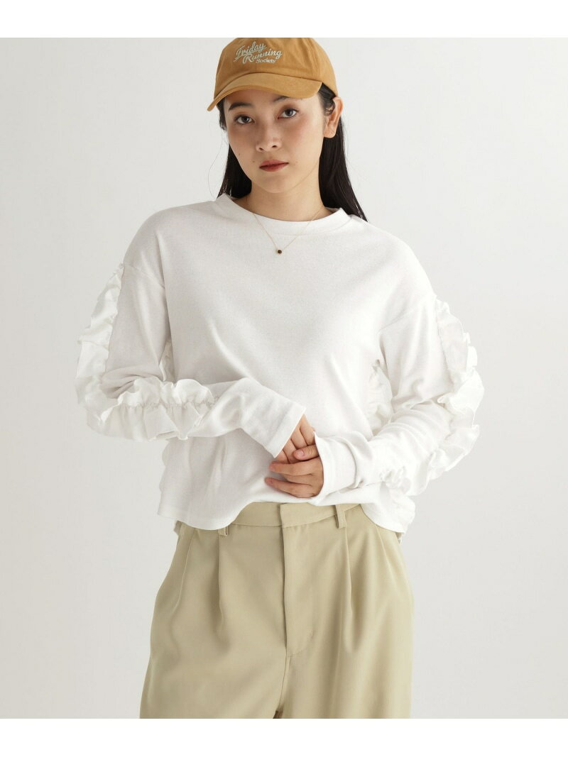 Rakuten - 【SALE／30%OFF】【daily CLIP】フリフリロンT daily CLIP スタディオクリップ トップス カットソー・Tシャツ ピンク グレー ホワイト【RBA_E】【送料無料】[Rakuten Fashion]