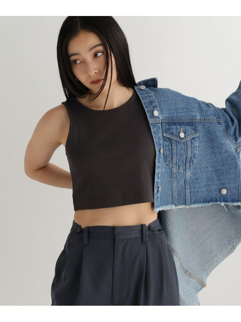 Rakuten - 【daily CLIP】ショート丈リブインナータンク daily CLIP スタディオクリップ トップス その他のトップス ベージュ ブルー グレー[Rakuten Fashion]
