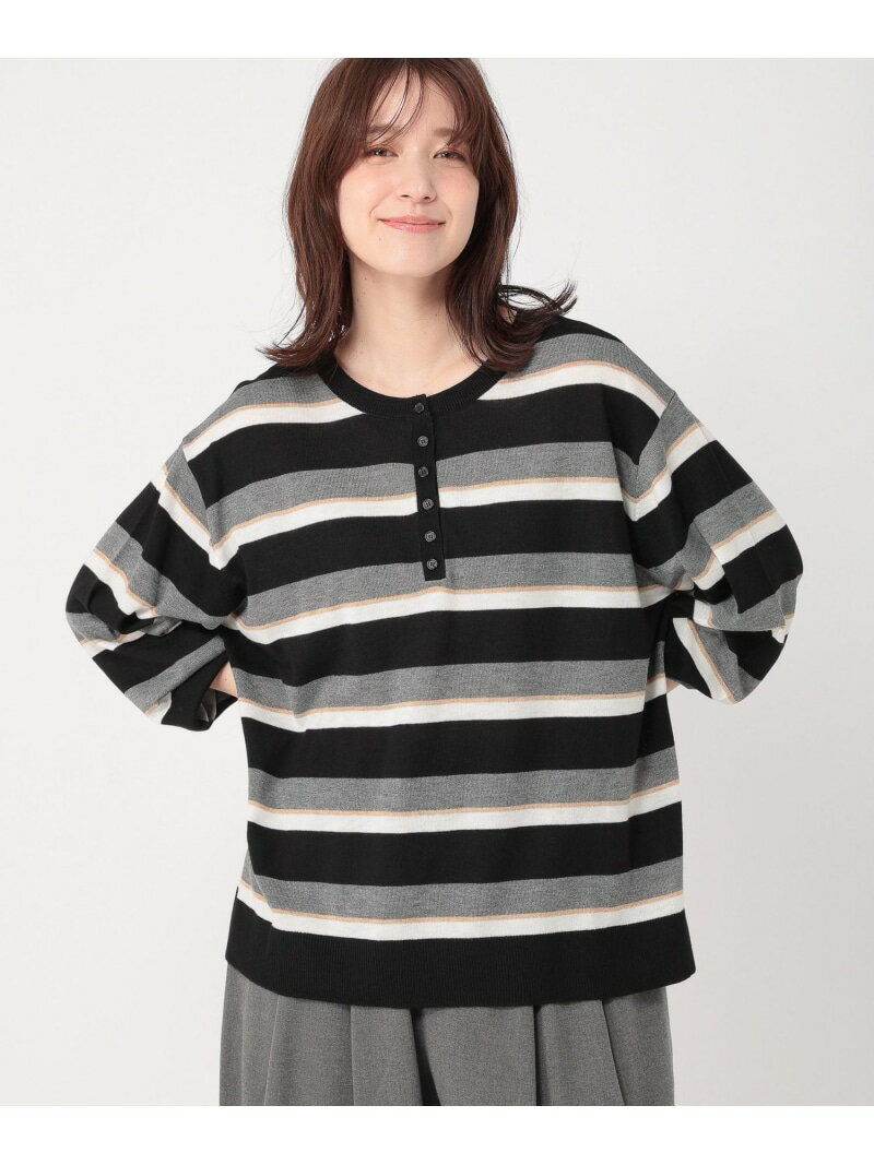 14ゲージダブルフロントマルチボーダーニットプルオーバー studio CLIP スタディオクリップ トップス ニット グリーン ワインレッド【送料無料】[Rakuten Fashion]