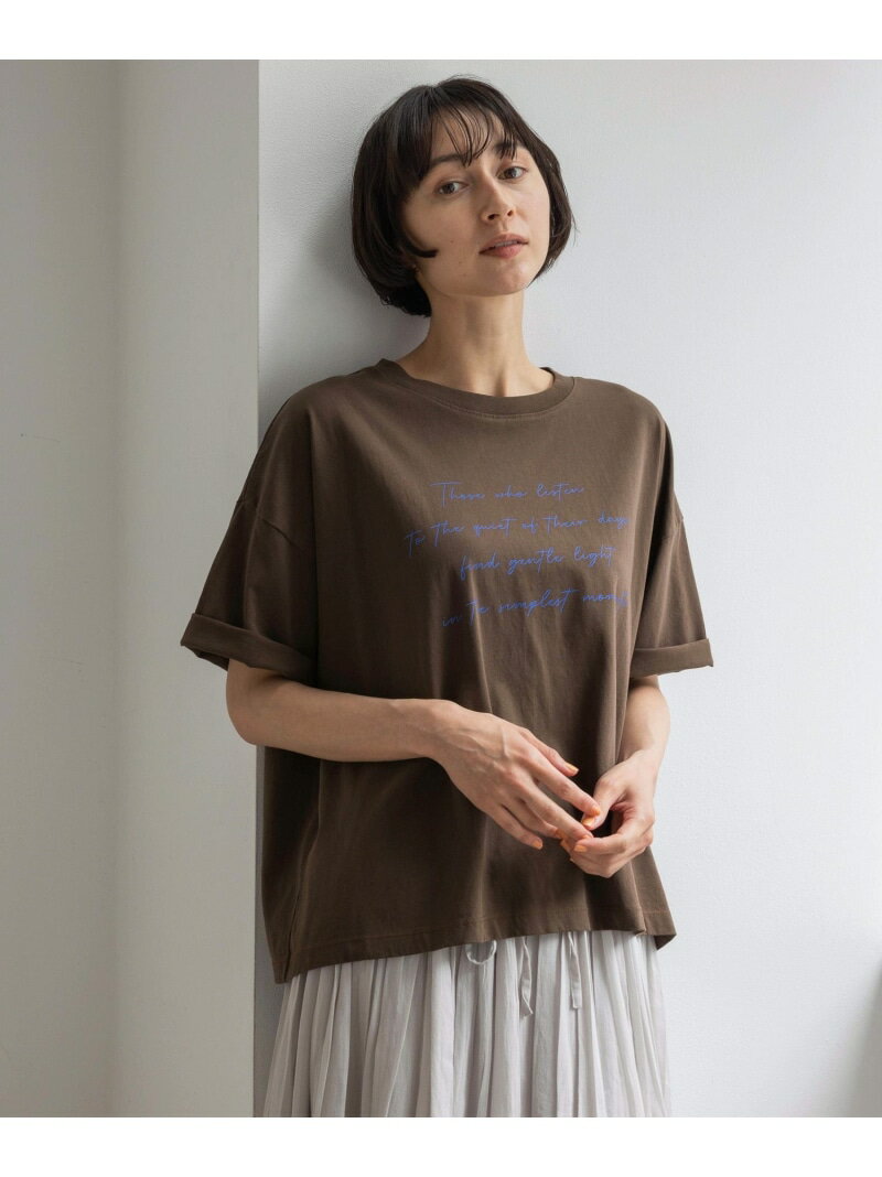 乐天商城 - 《追加予約/natural by clip》シルキーバイオロゴTシャツ natural by clip スタディオクリップ トップス カットソー・Tシャツ ホワイト ピンク ブラウン【先行予約】*[Rakuten Fashion]