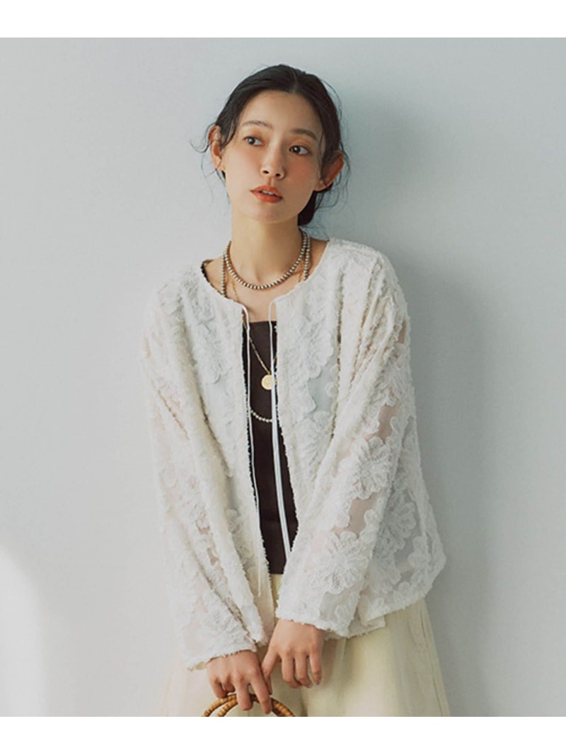 Rakuten - 【SALE／50%OFF】ダブルフロントフラワージャガードブラウス studio CLIP スタディオクリップ トップス シャツ・ブラウス ブルー ベージュ ホワイト【RBA_E】[Rakuten Fashion]