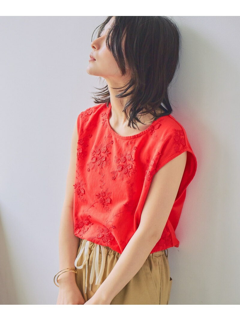 Rakuten - 3Dレースノースリーブ studio CLIP スタディオクリップ トップス カットソー・Tシャツ ブラック ホワイト ブラウン レッド[Rakuten Fashion]