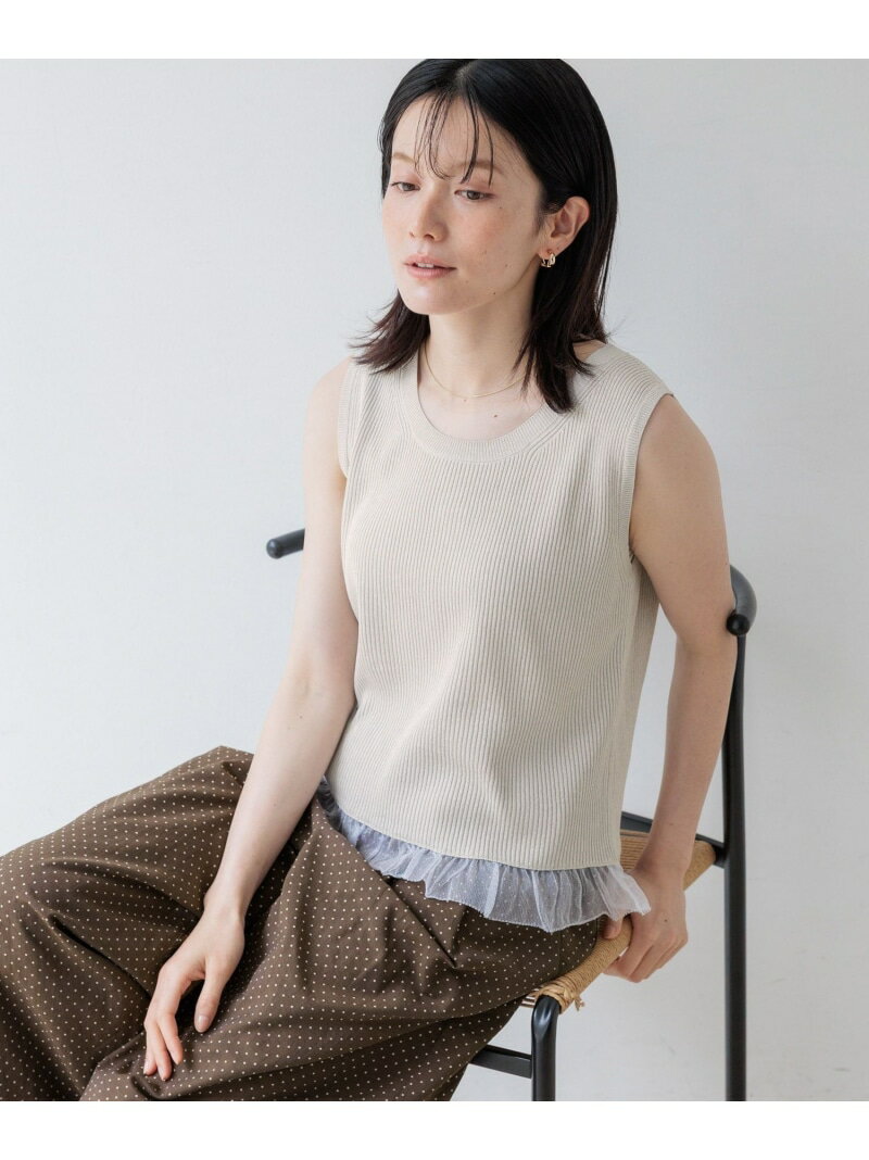 【SALE／20%OFF】14ゲージ裾フリルニットタンクトップ studio CLIP スタディオクリップ トップス その他のトップス ホワイト ネイビー グレー【RBA_E】[Rakuten Fashion]