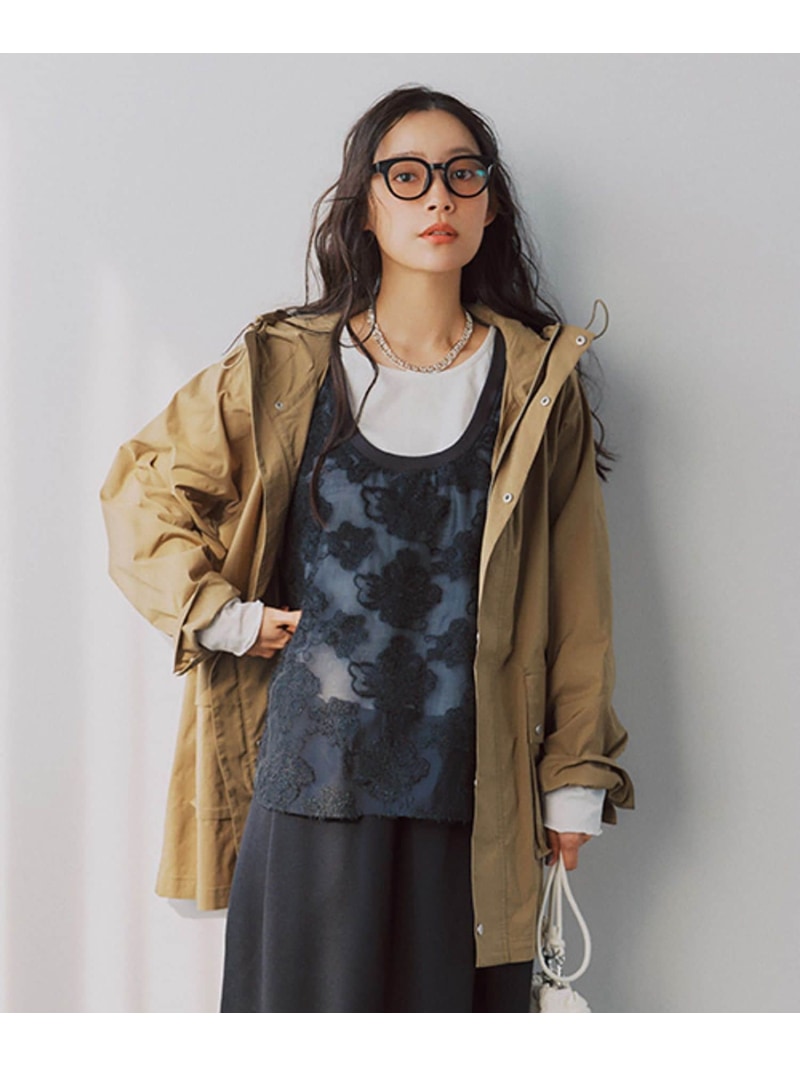 [SALE/23% OFF] [Water-repellent] Mid-length hooded blouson by studio CLIP. Jacket/Outerwear, Blouson/Jumper, Navy/Beige. [RBA_E] [Free Shipping] [Rakuten Fashion]